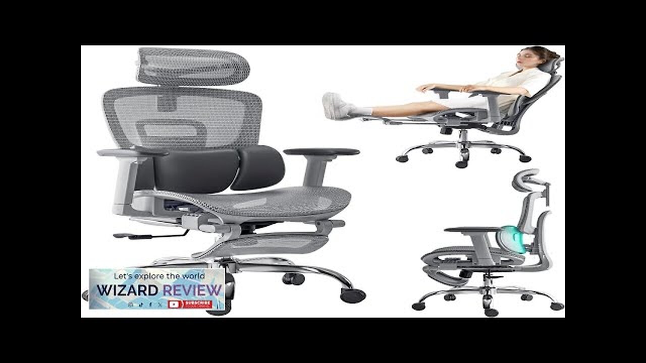 Ergonomic Office Chair 3-Zone Dynamic Lumbar Support Adjustable HeadrestSGS Class 4 Gas Review