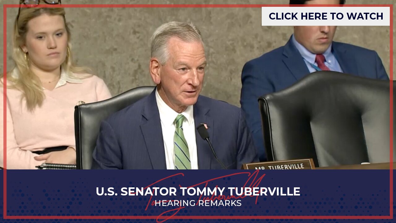 Senator Tuberville Speaks at SVAC Hearing on the Effectiveness of the Current VA Disability System