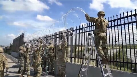 MILITARY TROOPS🇺🇸🚧⛓️🪖📸SECURE SOUTHERN BORDER WITH RAZOR WIRE🚧⛓️💫