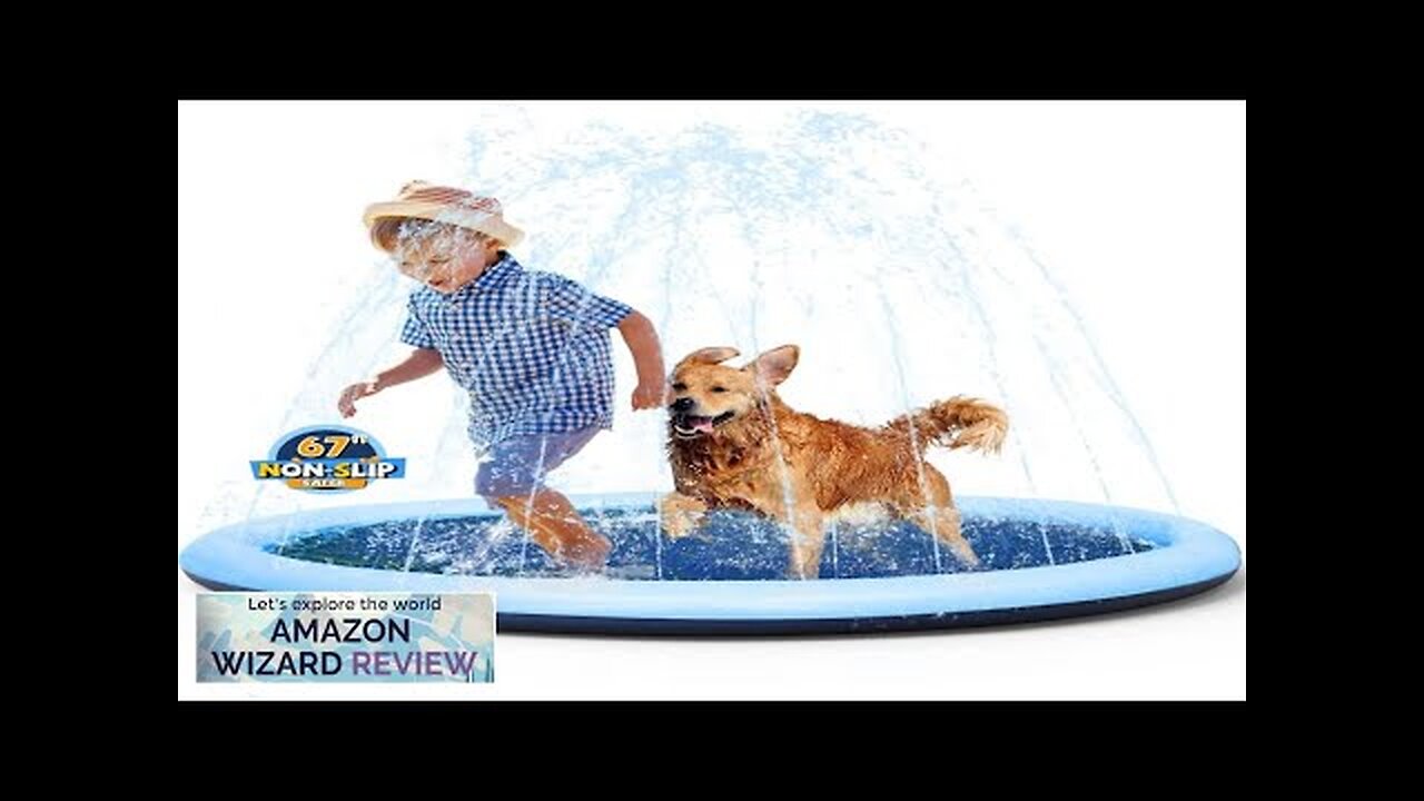 VISTOP Non-Slip Splash Pad for Kids and Dog Thicken Sprinkler Pool Summer Review