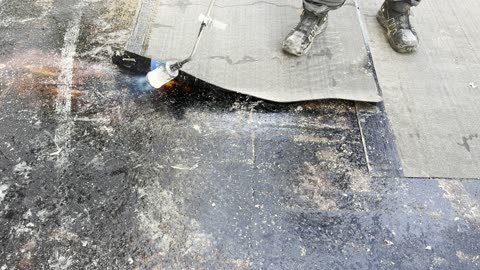 most satisfying bitumen torch melt ever 🔥