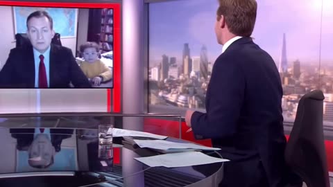 Kids crash dad's live BBC interview in the best way
