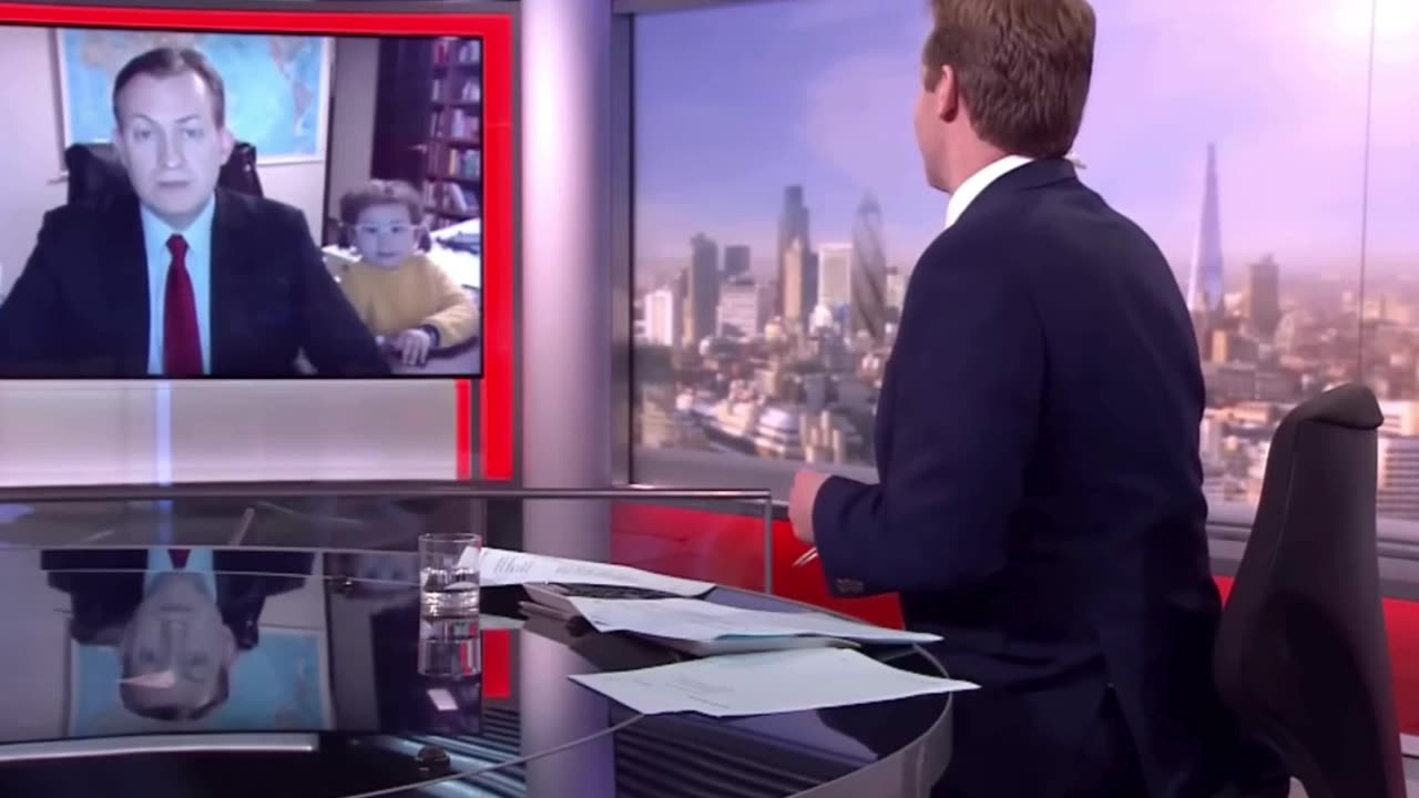 Kids crash dad's live BBC interview in the best way