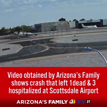 NEW Video shows the moment a Learjet crashed into a plane at Scottsdale Airport.