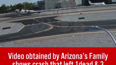 NEW Video shows the moment a Learjet crashed into a plane at Scottsdale Airport.