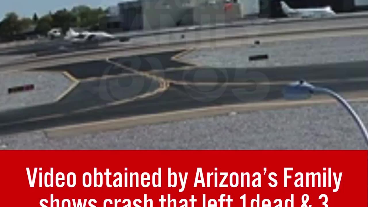 NEW Video shows the moment a Learjet crashed into a plane at Scottsdale Airport.