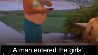 A depraved man enters the girls' bathroom wearing a bra