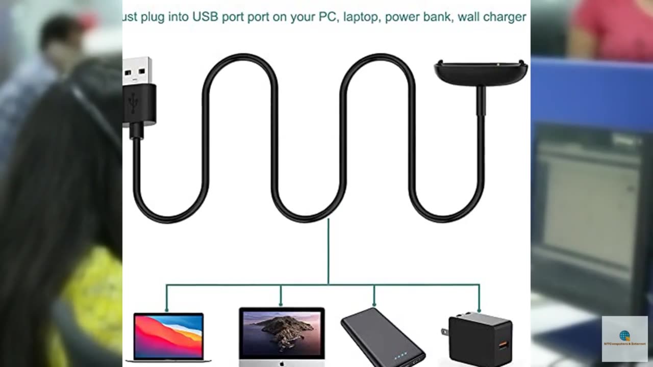 Kissmart Charger for Fitbit Inspire 3, Replacement USB Charging Cable Cord Acces
