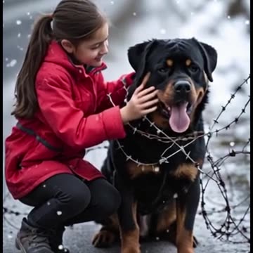 Kind girl saves pregnant dog that is being shunned by everyone