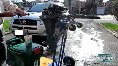 Oil change on Yamaha F9.9 outboard boat motor