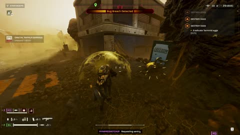 Diving in to help kill BUGS on Nivel 43 Super Helldive LVL 10 deathless