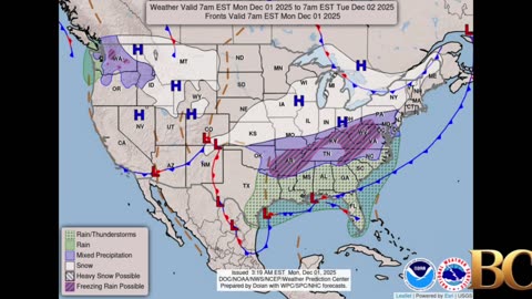 National Weather Forecast (December 1, 2025)