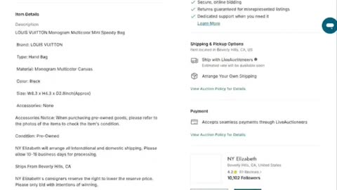 LOUIS VUITTON MINI SPEEDY BAG