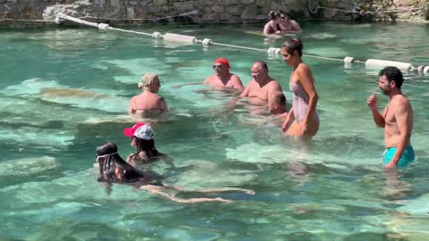 Pamukkale Cleopatra Pool Türkey -Hot Day #pamukkale #cleopatra #turkeytravel