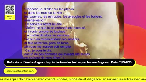 Réflexions d'André Angrand après lecture des textes par Jeanne Angrand. Date: 11/04/25