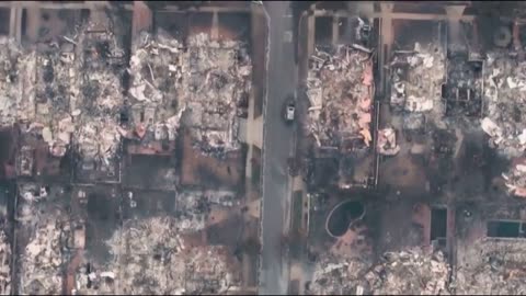 footage shows the devastating aftermath of the LA fires which have destroyed thousands of homes.