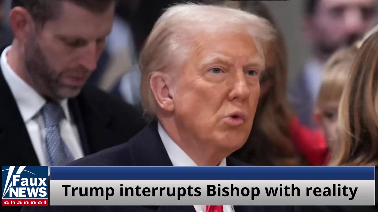 New footage - Trump smacks down lesbian Bishop in Church!