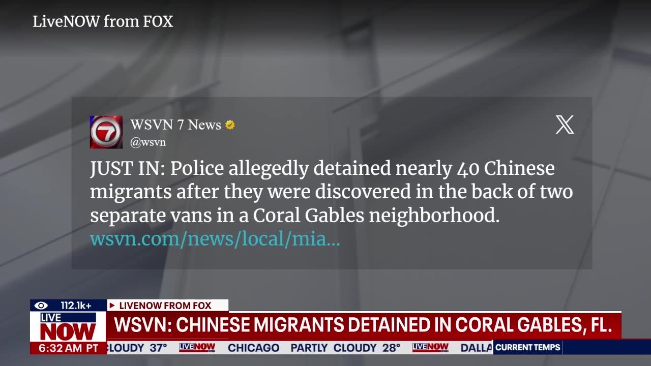 BREAKING: Police detain 40 Chinese migrants in Florida