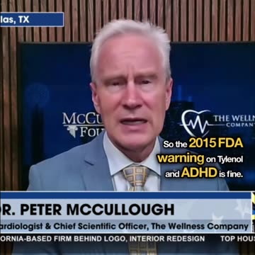 2015 FDA Warning on Acetaminophen in Pregnancy Reasonable, No Additional Alarm Now, Dr McCullough™