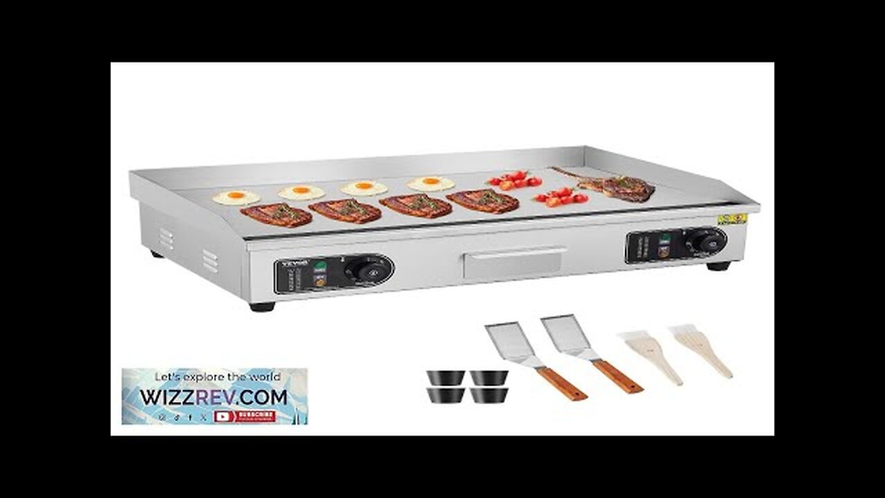 VEVOR Commercial Electric Griddle 2800W Countertop Flat Top Grill 122℉-572 ℉ Adjustable Review