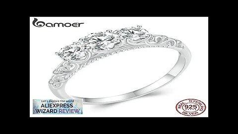 BAMOER 1.1CTTW Round Moissanite Ring for Women White Gold Plated D Color Review