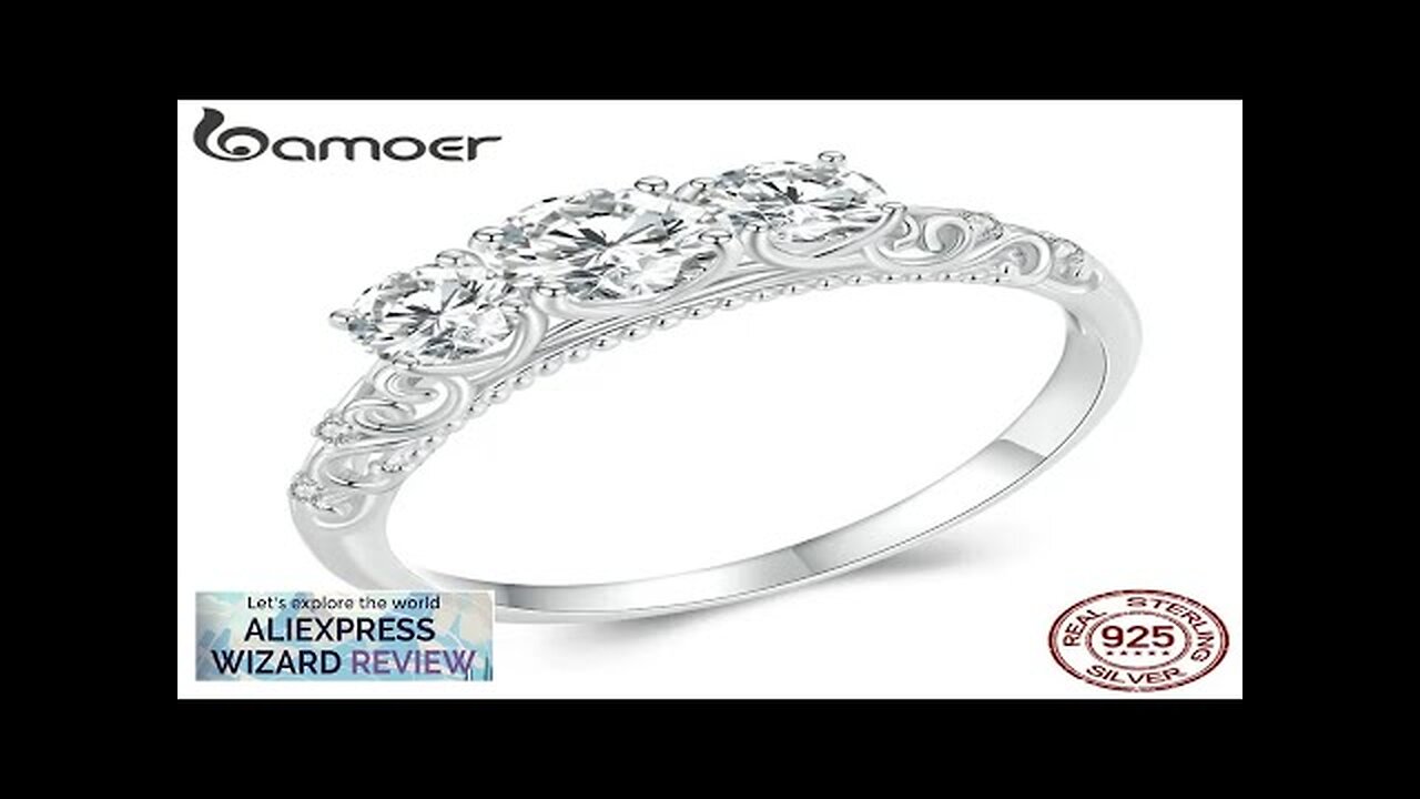 BAMOER 1.1CTTW Round Moissanite Ring for Women White Gold Plated D Color Review