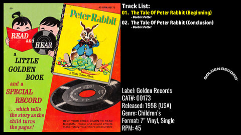 Kay Lande – The Tale Of Peter Rabbit (Full Book & Record) – 1958 – CAT.# 00173