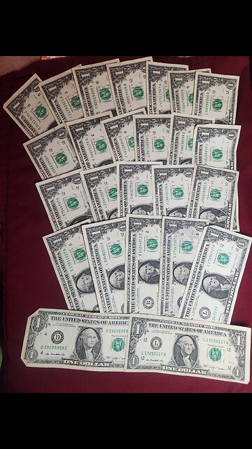 ONE dollar bills BOOKENDS lot-