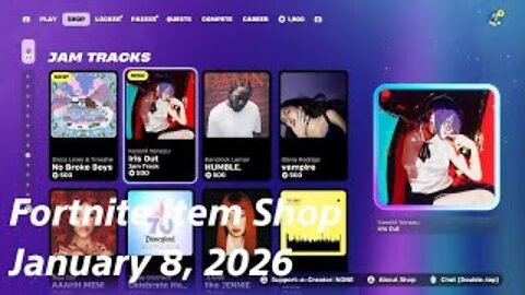 Fortnite Item Shop|January 8, 2026(*New* Jam Tracks)