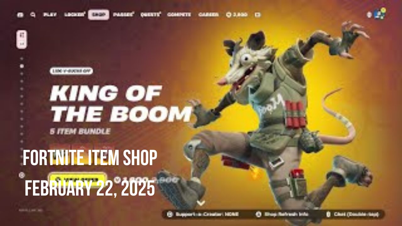 Fortnite Item Shop|February 22, 2025(*New* King of the Boom Bundle & More)