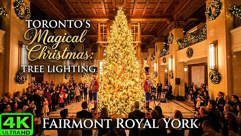 【4K】Toronto Fairmont Royal York Tree Lighting 2025 🎄 Most Magical Holiday Tradition