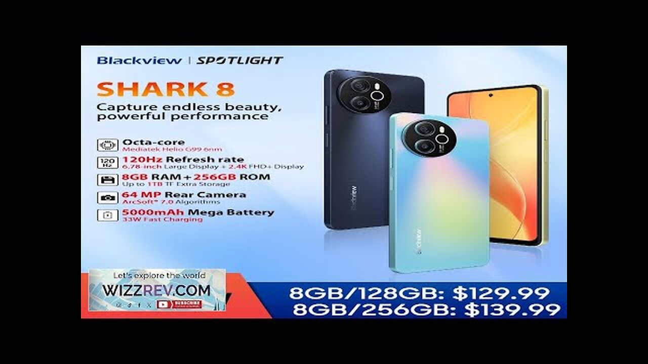 Blackview SHARK 8 Smartphone Android13 G99 Mobile Phone 6.78'' 120Hz 2.4K Display Review