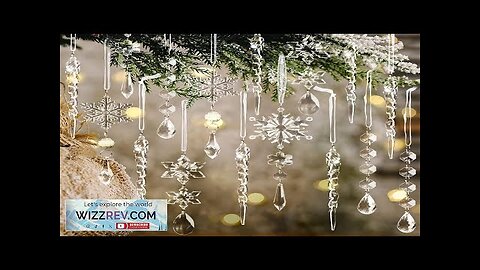 18pcs Christmas Tree Decoration Crystal Ornaments Hanging Acrylic Christmas Snowflake Icicle Review