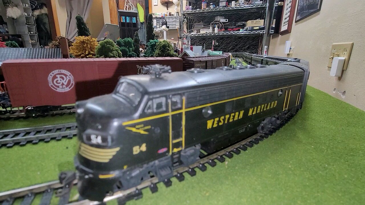 Western Maryland F units and C&O GP9 locomotives