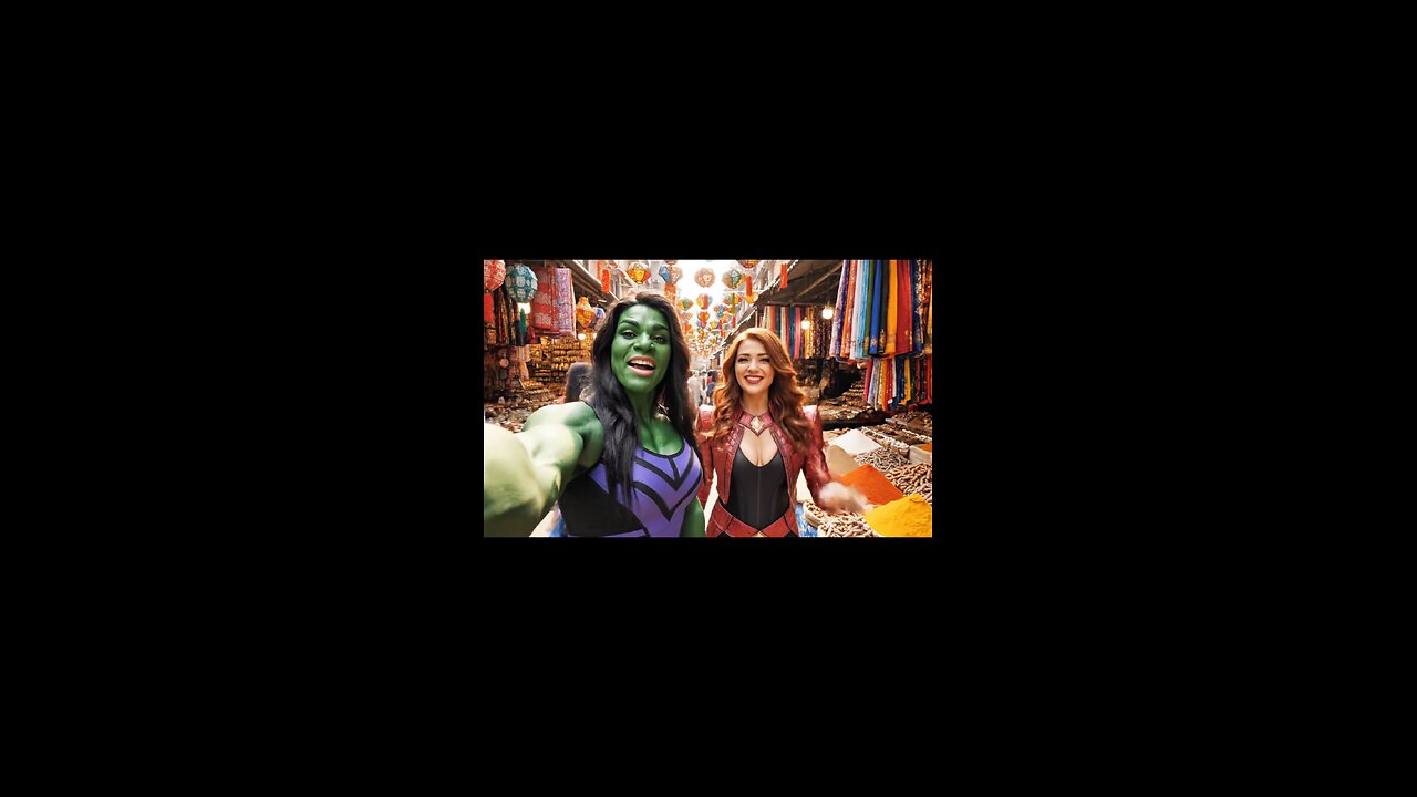 She hulk making a hindi language vlog in market with wanda