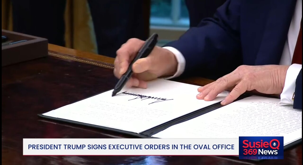 President Trump Signs Executive Orders in the Oval Office