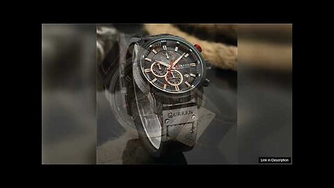 CURREN Men Leather Strap Sport Watches Six-hand Chronograph Wristwatch Waterproof Watches Review