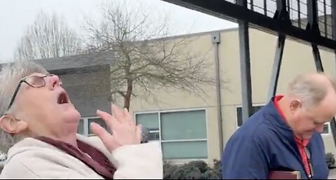 Liberal Karen goes on unhinged tirade over US flag on a guys hat