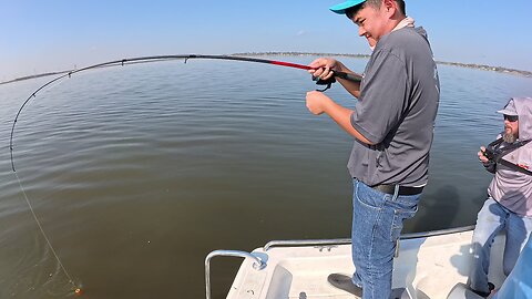 Catching A Huge Dinosaur Fish with a Trout Rod and Reel!