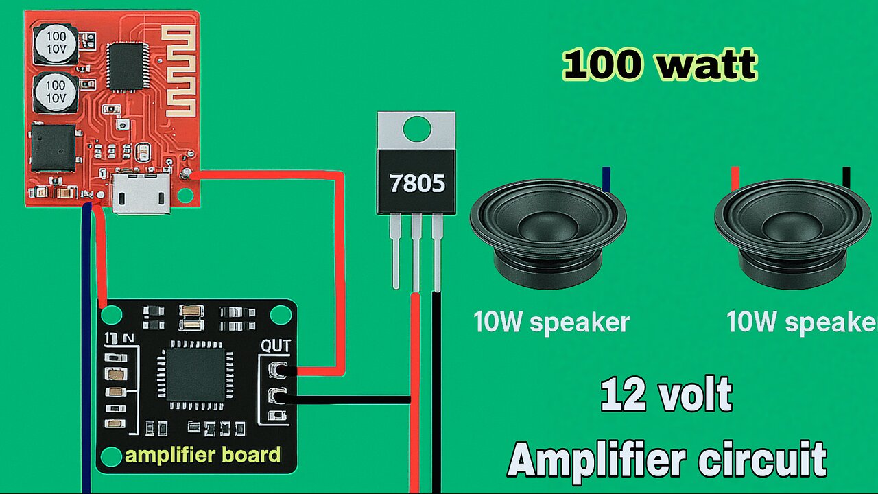 How to Make 12V Bluetooth Amplifier Circuit | DIY Wireless Speaker System at Home