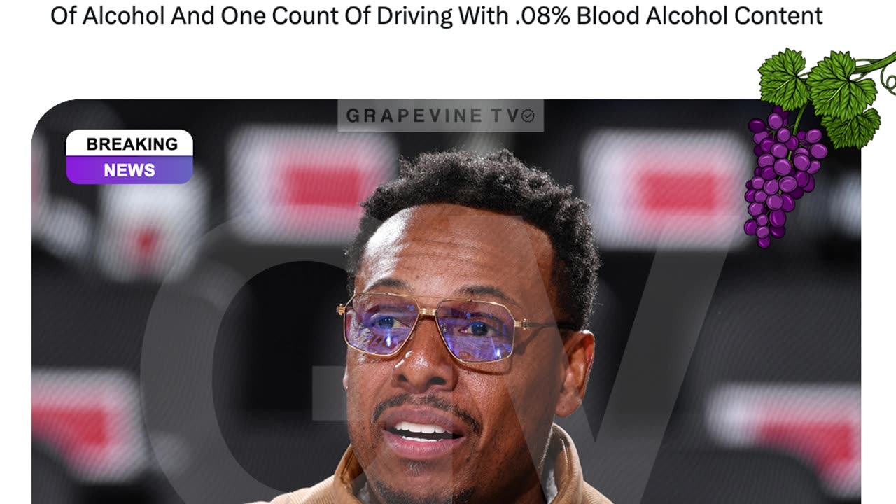 Paul Pierce Charged With DUI: One Count For Alcohol Influence, One For .08% Blood Alcohol Level.