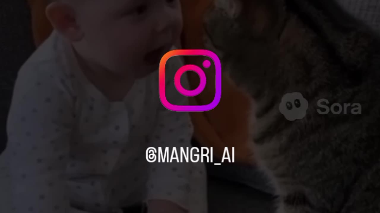 Baby with cat 🤣