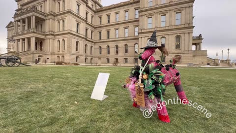 Satanists Display Yule Goat Outside Michigan State Capitol