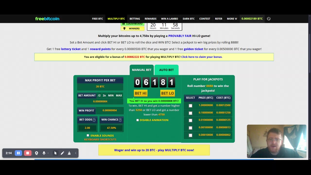 Earn free bitcoin