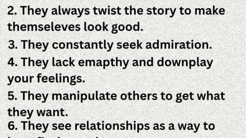 Signs That They're a Narcissist.