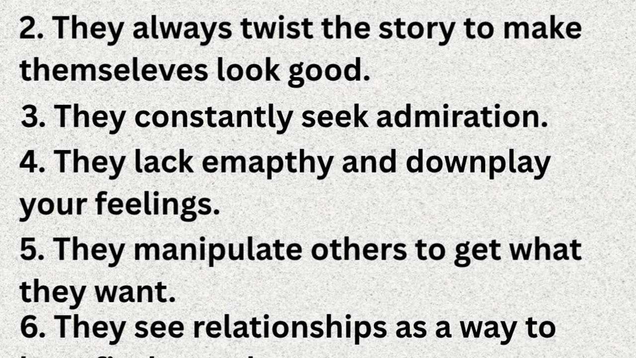 Signs That They're a Narcissist.