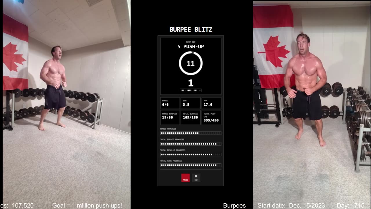 Everyday 450 push ups and 180 Burpees!