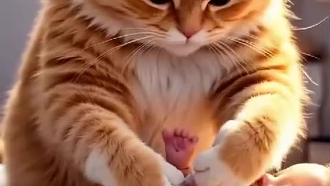 Chubby cat adventures ##Cute cat helping children