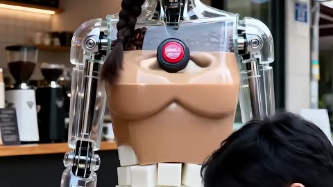 Dirty Coffee Marble Latte Dispenser Robot, in Service #futuristic #robot #technology #humanoid #AI