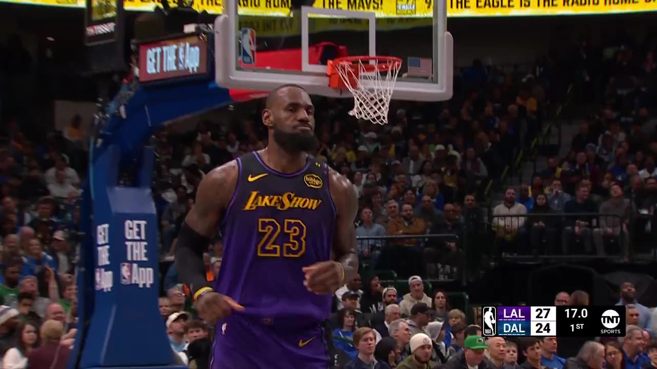 NBA - BRON TOUGH TRIPLE. AD BIG SWAT OFF GLASS.